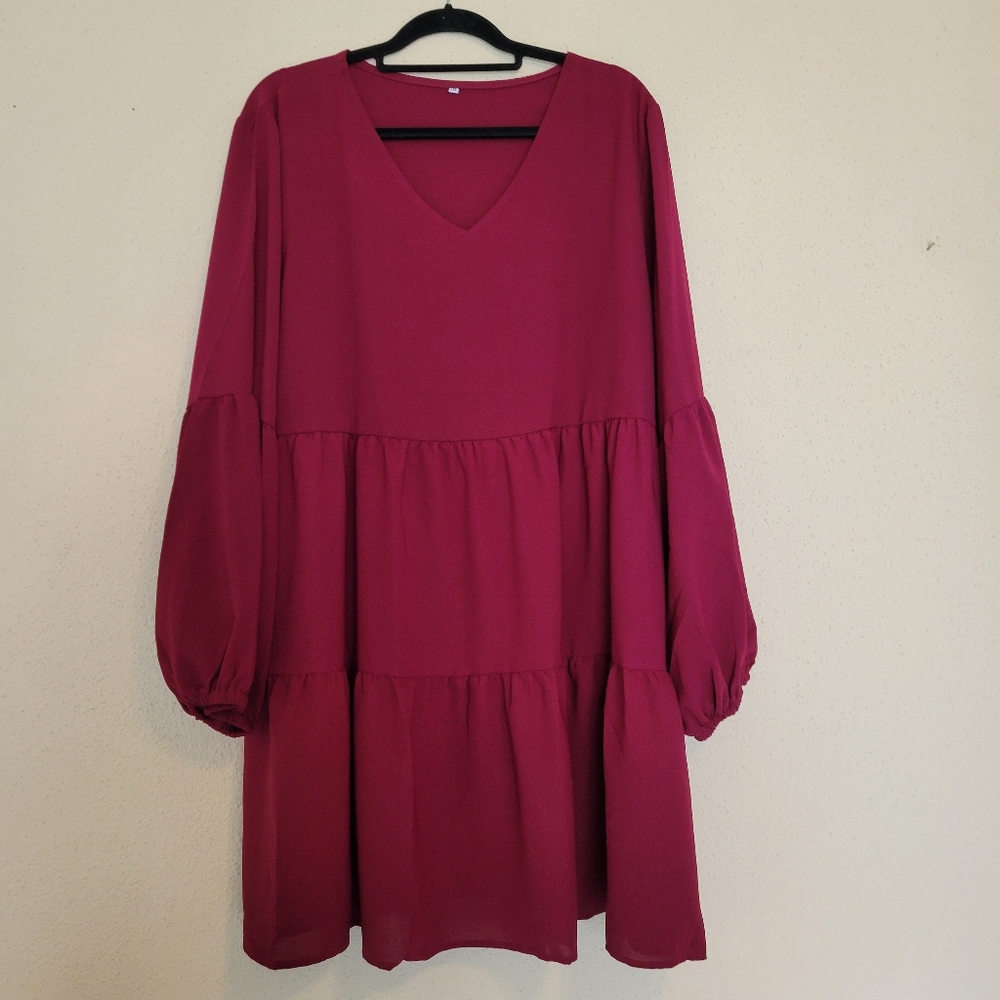 Plus Size flowy dress maroon size 2x